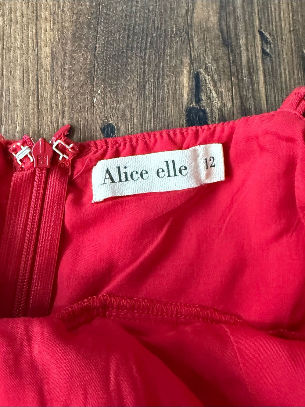 Alice Elle Regal World Mini Dress Red Ruched Ruffle Size 12 - Picture 4 of 9